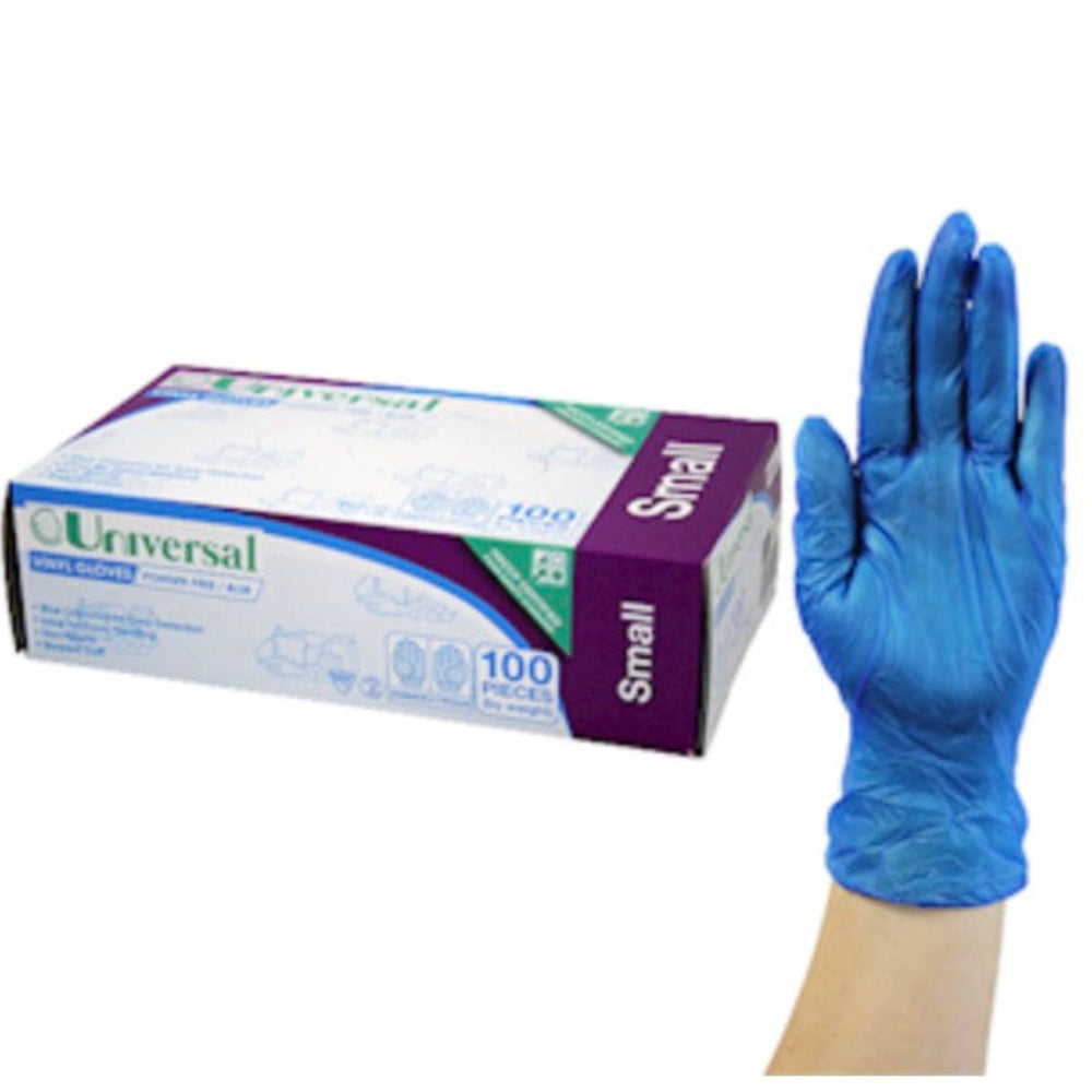 Universal Vinyl Examination Gloves Powder Free Blue 1000/Carton