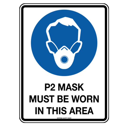 Poly P2 Mask Sign 30 x 22.5cm - Promed Supplies Pty Ltd