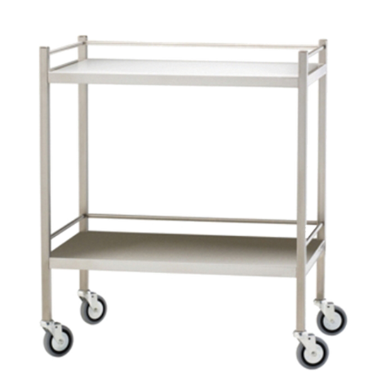 Medium Stainless Steel Trolley with Rails 80 x 50 x 97cm - Promed Supplies Pty Ltd