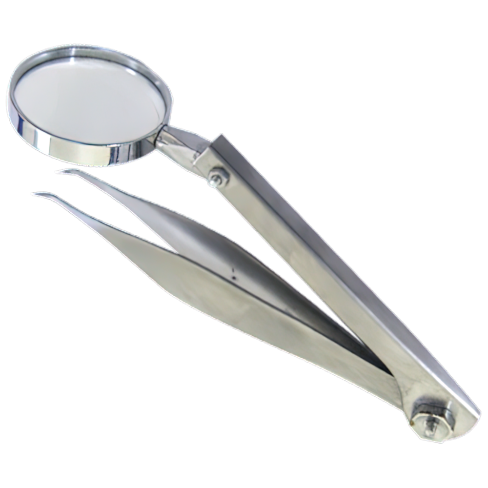 AEROINSTRUMENT Stainless Steel Magnifying Glass Forceps 11cm - Promed Supplies Pty Ltd