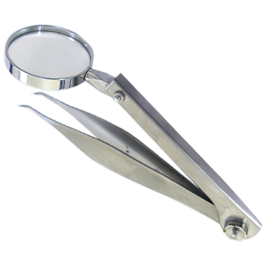 AEROINSTRUMENT Stainless Steel Magnifying Glass Forceps 11cm - Promed Supplies Pty Ltd