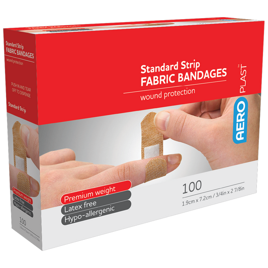 AEROPLAST Premium Fabric Standard Strip 7.2 x 1.9cm Box/100