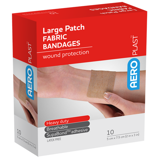 AEROPLAST Premium Fabric Large Patch 7.5 x 5cm Box/10 - Promed Supplies Pty Ltd