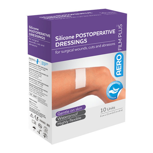 AEROFILM PLUS Sensitive Silicone Postoperative Dressing 9 x 15cm Box/10