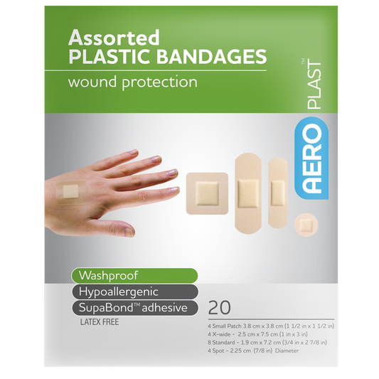 AEROPLAST Plastic Assorted Dressings Env/20