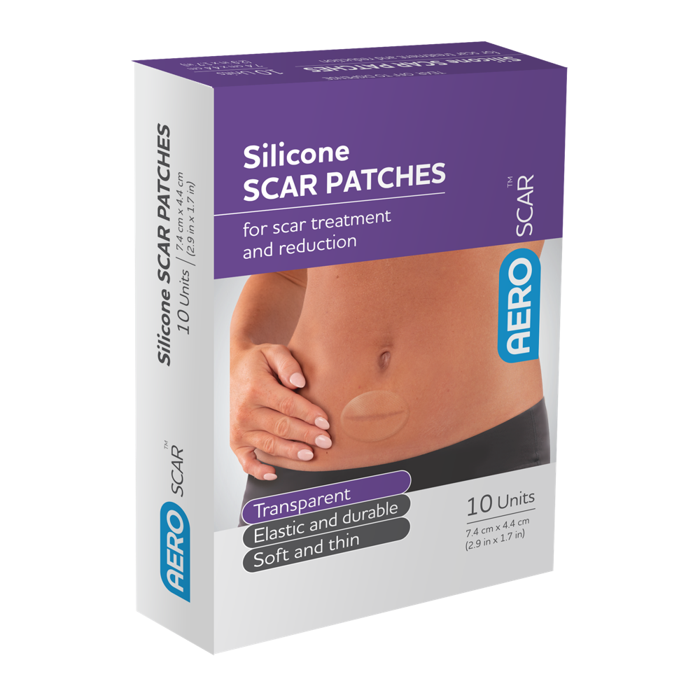 AEROSCAR Silicone Scar Patch 7.4 x 4.4cm Box/10 - Promed Supplies Pty Ltd