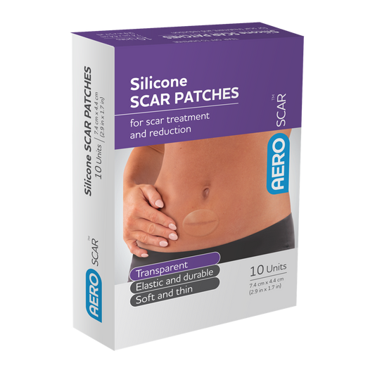 AEROSCAR Silicone Scar Patch 7.4 x 4.4cm Box/10 - Promed Supplies Pty Ltd