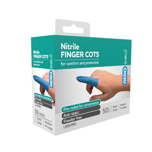 AEROSHIELD Large Nitrile Finger Cots Box/50