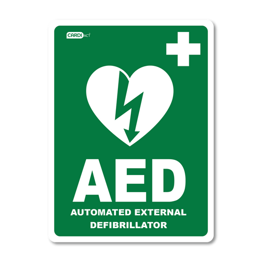 CARDIACT AED Sticker 22.5 x 30cm - Promed Supplies Pty Ltd