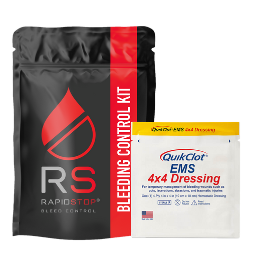 RAPIDSTOP Medium Bleed Control Pack with QUIKCLOT EMS Dressing - Promed Supplies Pty Ltd