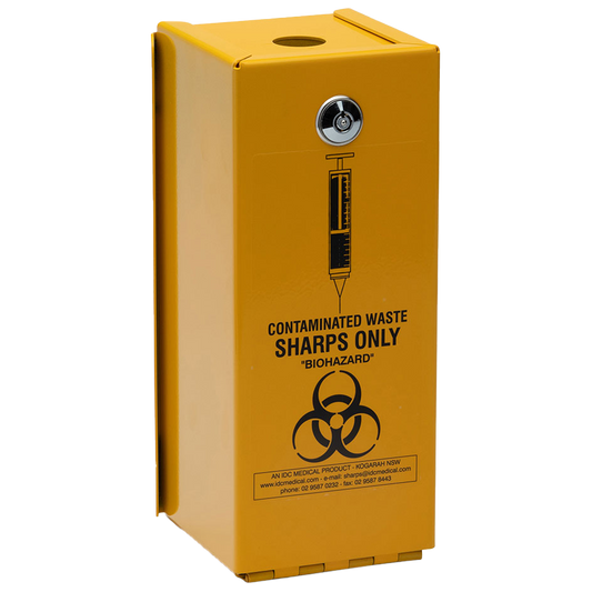 AEROHAZARD Steel Sharps Disposal Safe 1.4L (includes 2 x SD1400) - Promed Supplies Pty Ltd