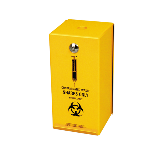 AEROHAZARD Steel Sharps Disposal Safe 2L (includes 2 x SD2000) - Promed Supplies Pty Ltd