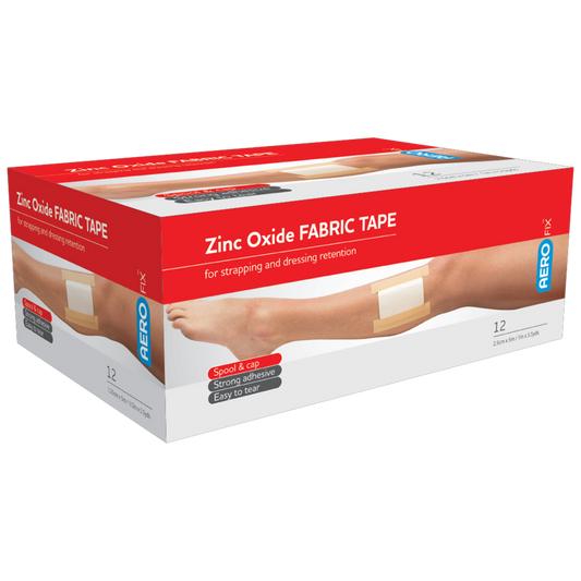 AEROFIX Zinc Oxide Tape 2.5cm x 5M Box/12 - Promed Supplies Pty Ltd