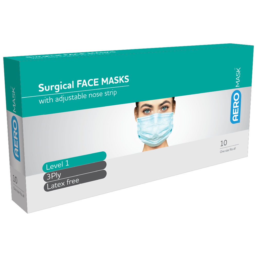 AEROMASK Level 2 Surgical Mask Box/10 - Promed Supplies Pty Ltd