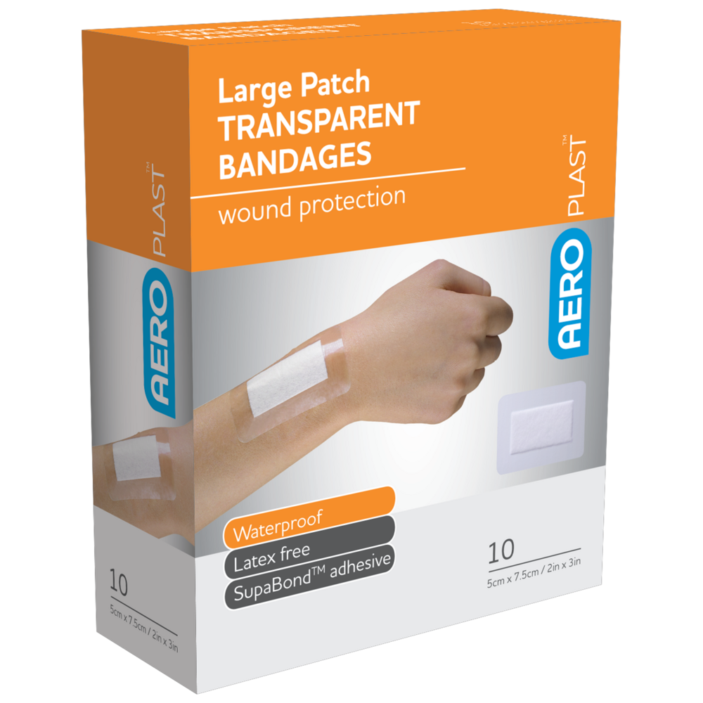 AEROPLAST Transparent Large Patch 7.5 x 5cm Box/10 - Promed Supplies Pty Ltd