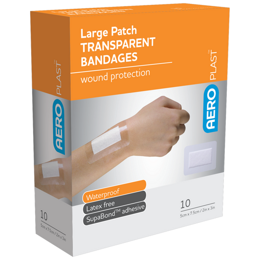 AEROPLAST Transparent Large Patch 7.5 x 5cm Box/10 - Promed Supplies Pty Ltd