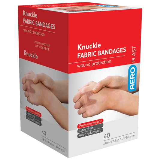 AEROPLAST Premium Fabric Knuckle Dressings 7.5 x 3.8cm Box/40 - Promed Supplies Pty Ltd