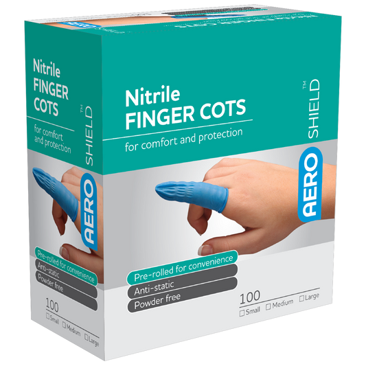 AEROSHIELD Small Nitrile Finger Cots Box/100