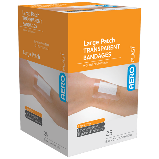 AEROPLAST Transparent Large Patch 7.5 x 5cm Box/25 - Promed Supplies Pty Ltd