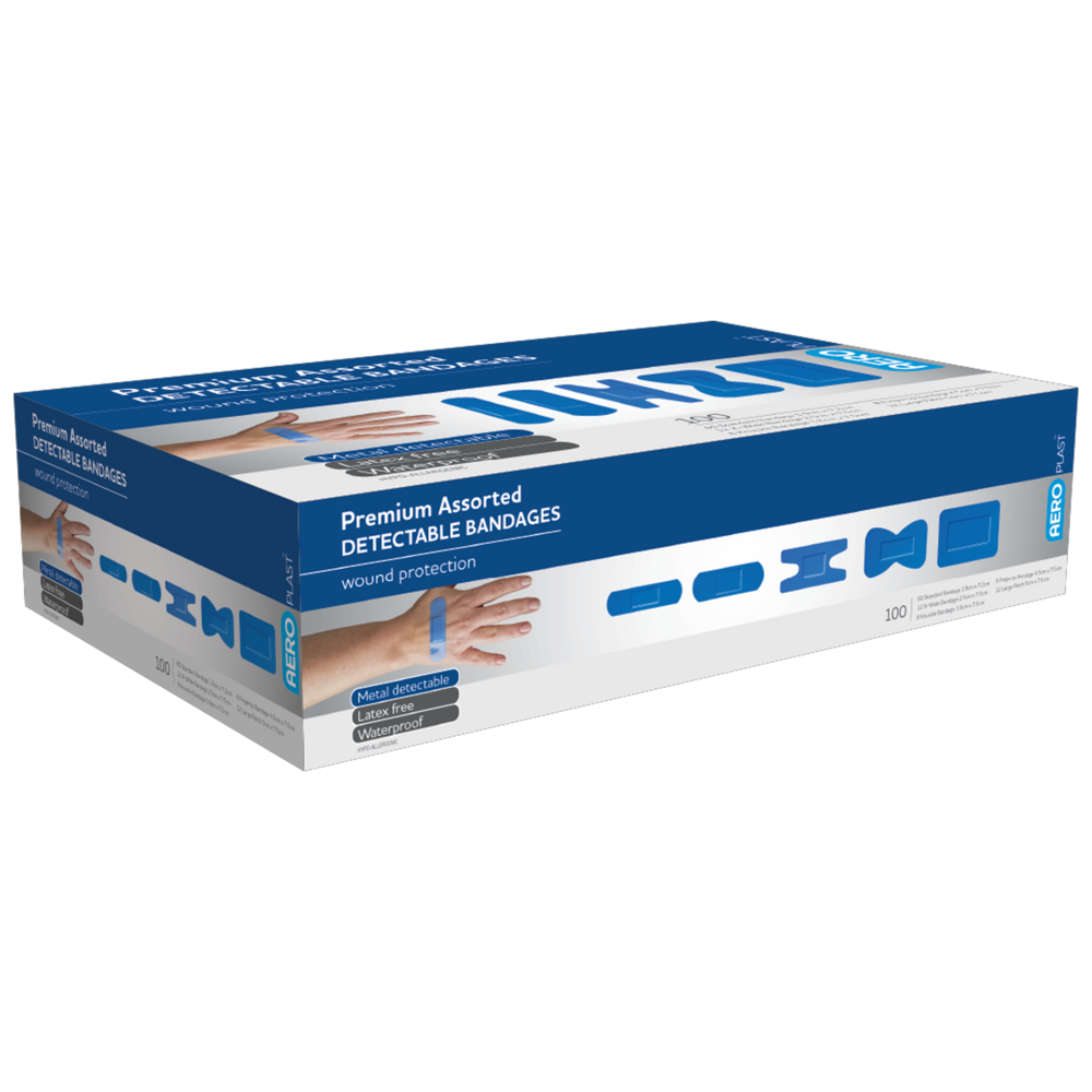 AEROPLAST Premium Detectable Assorted Dressings Box/100 - Promed Supplies Pty Ltd
