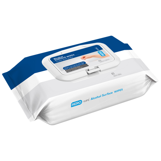 AEROWIPE 75% Isopropyl Alcohol Surface Wipes Pouch/60 (DG) Pack/60